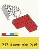 LEGO 4 x 4 Corner Bricks (217-2) set, 1958