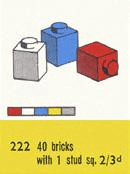 LEGO 1 x 1 Bricks (222-2) set, 1958
