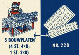 LEGO 4 x 8 & 2 x 8 Plates (228-1) set, 1958