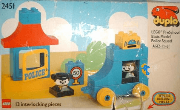 LEGO PreSchool Basic Model Police Squad (2451-1) set, 1991