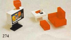 LEGO Colour T.V. and Chair (274-1) set, 1974
