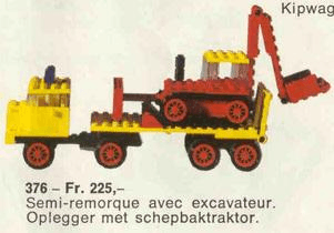 LEGO Low-Loader with Excavator (376-1) set, 1971