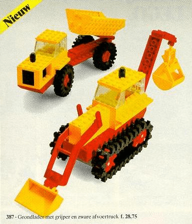 LEGO Excavator and Dumper / Road Construction Vehicles (387-1) set, 1976