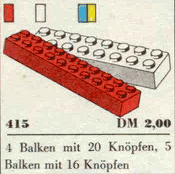 LEGO 5 Sixteens and 4 Twenties (System) (415-1) set, 1966