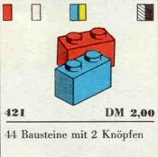LEGO 1 x 2 Bricks (421-1) set, 1966