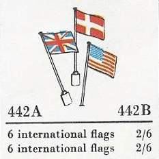 LEGO 6 International Flags (The Building Toy) (442B-1) set, 1971