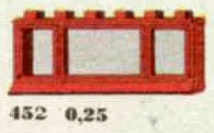 LEGO 1 x 6 x 2 Window, Red or White (452-2) set, 1966