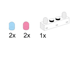 LEGO 1 x 4 Lighting Brick and 4 Colour Globes (5033-1) set
