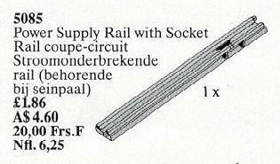 LEGO Power Supply Rail with Socket (5085-1) set, 1989