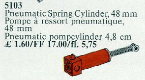 LEGO Pneumatic Spring Cylinder, 48mm, Red (5103-1) set, 1987