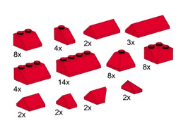 LEGO Roof Bricks, Red, 45 degrees (5151-1) set