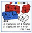 LEGO 1 x 1 and 1 x 2 Plates (cardboard box version) (521-1) set, 1962
