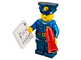 LEGO Advent Calendar 2014, City (Day 11) - Policeman with Loudhailer / Megaphone and Sheet Music (60063-12) set, 2014