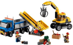 Excavator and Truck
