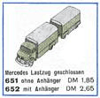 LEGO 1:87 Mercedes Truck/Trailer (652-1) set
