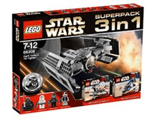 LEGO Star Wars Bundle Pack, Super Pack 3 in 1 (Sets 7667, 7668, and 8017) - Darth Vader's TIE Fighter (66308-1) set, 2009