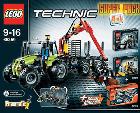 LEGO Technic Bundle Pack, Super Pack 4 in 1 (Sets 8049, 8259, 8260, and 8293) (66359-1) set, 2010