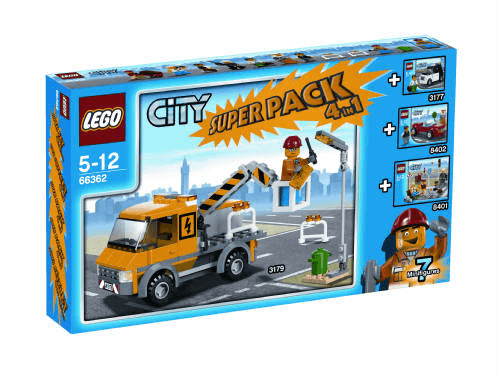 LEGO City Bundle Pack, Super Pack 4 in 1 (Sets 3177, 3179, 8401, and 8402) (66362-1) set, 2010