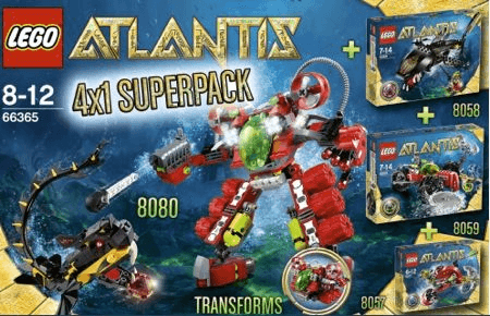 LEGO Atlantis Bundle Pack, 4x1 Super Pack (Sets 8057, 8058, 8059, and 8080) (66365-1) set, 2010