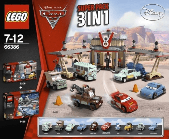 LEGO Cars 2 Bundle Pack, Super Pack 3 in 1 (Sets 8206, 8426, and 8487) (66386-1) set, 2011