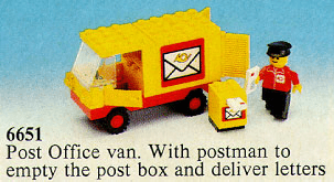 LEGO Post Office Van (6651-1) set, 1982