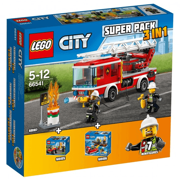 LEGO City Bundle Pack, Super Pack 3 in 1 (Sets 60105, 60106, and 60107) (66541-1) set, 2016