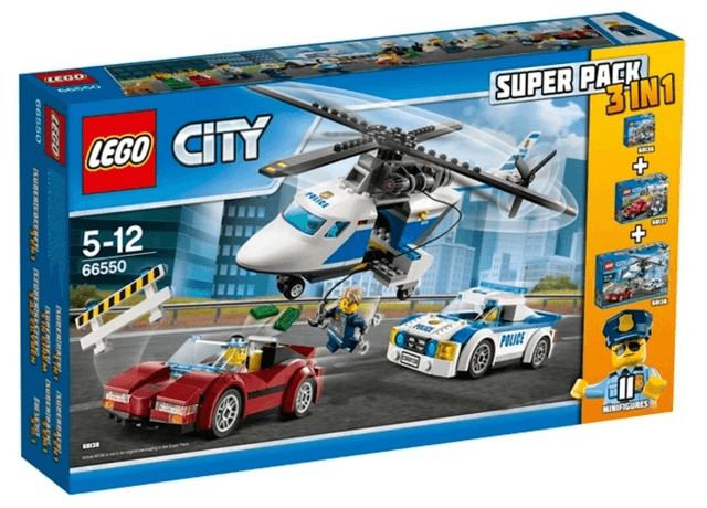 LEGO City Bundle Pack, Super Pack 3 in 1 (Sets 60136, 60137, and 60138) (66550-1) set, 2017