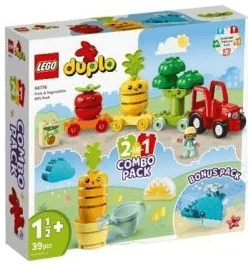 LEGO DUPLO Bundle Pack, 2-in-1 Combo Pack and Bonus Pack (Sets 10981, 10982, and 30648) - Fruit & Vegetables Gift Pack (66776-1) set, 2023