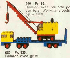 LEGO Low-Loader and Crane (680-1) set, 1971