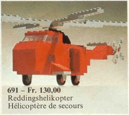 LEGO Rescue Helicopter (691-1) set, 1974