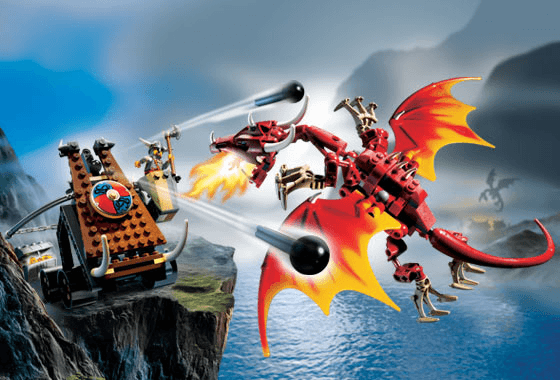 LEGO Viking Catapult versus the Nidhogg Dragon (7017-1) set, 2005