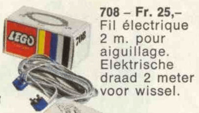 LEGO 12V Extension Cord Pack for Switch Point, 2 Meters Long (708-1) set, 1970