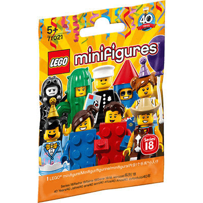 LEGO Minifigure, Series 18 (Complete Random Set of 1 Minifigure) (71021-1) set, 2018