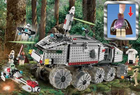 LEGO Clone Turbo Tank (with Light-Up Mace Windu, Trans-Light Purple Lightsaber Blade) (7261-1) set, 2005
