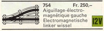 LEGO Automatic Left Electric Switch (754-1) set, 1969