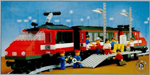 LEGO High-Speed City Express Passenger Train (7745-1) set, 1985