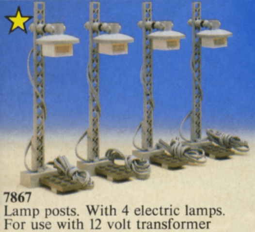 LEGO 12V Train Light Posts (7867-1) set, 1983