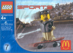 LEGO McDonald's Sports Set Number 7 - Dark Bluish Gray Vest Skateboarder polybag (7921-1) set