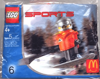 LEGO McDonald's Sports Set Number 6 - Orange Vest Snowboarder polybag (7922-1) set, 2004
