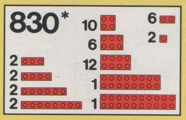 LEGO Red Bricks Parts Pack (830-1) set, 1980