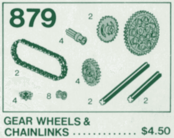 LEGO Gear Wheels with Chain Links (Gear Wheels & Chainlinks) (879-1) set, 1979