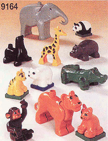 LEGO Duplo Animals for Safari Park - 11 animals for set 9160 (9164-1) set, 1990