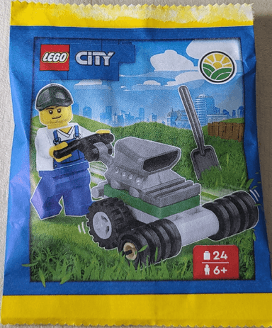 Farmer with Lawn Mower paper bag