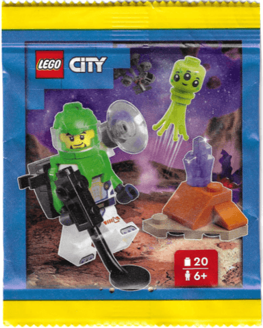 Astronaut with Alien and Crystal paper bag