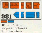 LEGO 34 sloping profile bricks, including profile peak bricks, Red (981-1) set
