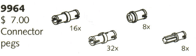 LEGO Fittings for Beams with Holes (Connector pegs) (9964-1) set, 1994