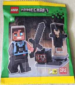 Blacksmith with Netherite Armor and Smithing Table paper bag