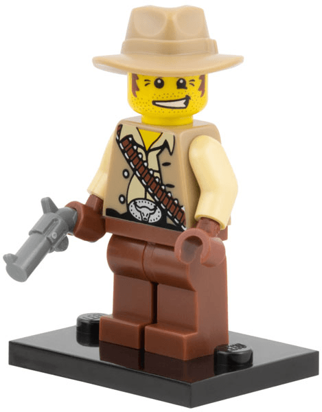 LEGO Cowboy, Series 1 (Complete Set with Stand and Accessories) (col01-16) set, 2010