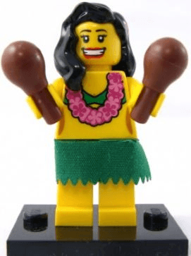 LEGO Hula Dancer, Series 3 (Complete Set with Stand and Accessories) (col03-14) set, 2011