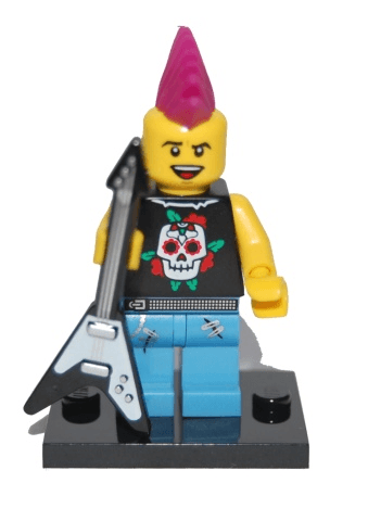 LEGO Punk Rocker, Series 4 (Complete Set with Stand and Accessories) (col04-4) set, 2011